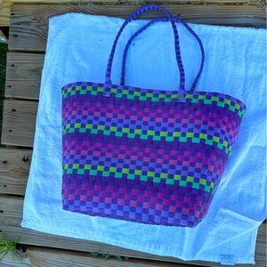 Easter wicker tote bag